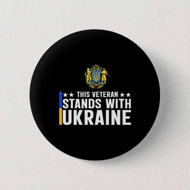 This Veteran Stands With Ukraine 5  2 Inch Round Button (Front)