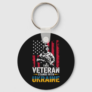 This Veteran Stands With Ukraine 6 Keychain