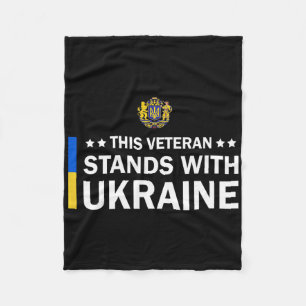 This Veteran Stands With Ukraine Fleece Blanket