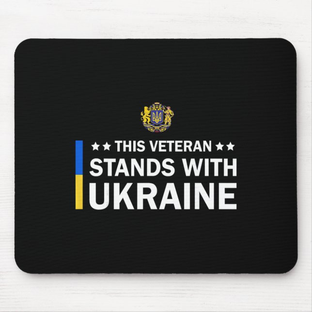 This Veteran Stands With Ukraine  Mouse Pad (Front)
