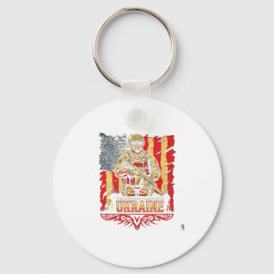 This Veteran Stands With Ukraine Support Ukraine V Keychain
