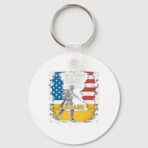 This Veteran Stands With Ukraine Support Ukraine V Keychain
