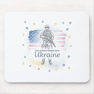 This Veteran Stands With Ukraine Support Ukraine V Mouse Pad