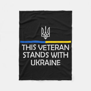 This Veteran Stands With Ukraine Zelensky Ukrainia Fleece Blanket