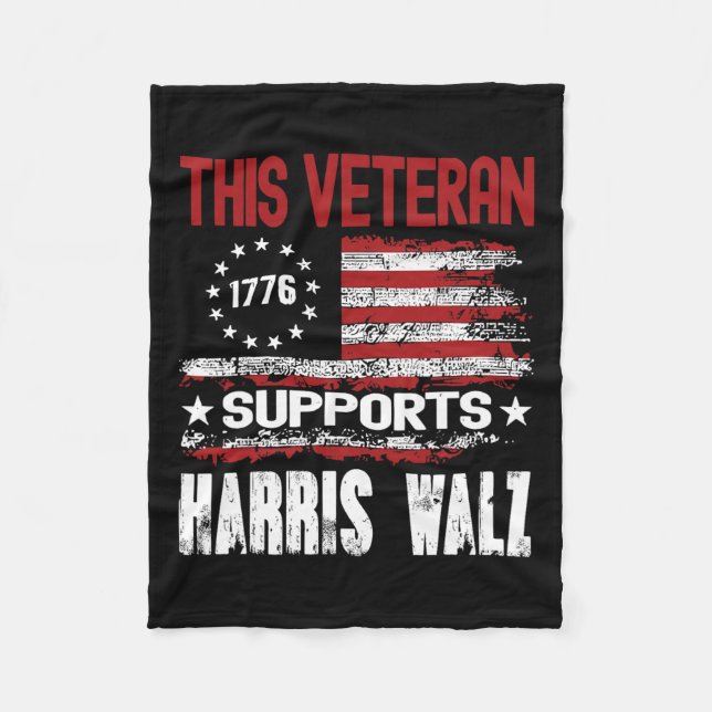 This Veteran Supports Harris Wheimer 2024 American Fleece Blanket (Front)
