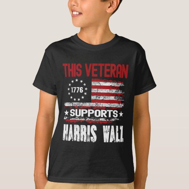 This Veteran Supports Harris Wheimer 2024 American T-Shirt (Front)