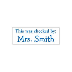 “This was checked by” Personalized Rubber Stam Self-inking Stamp