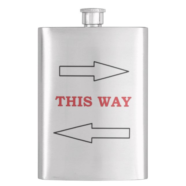 "THIS WAY" ARROWS HIP FLASK (Front)