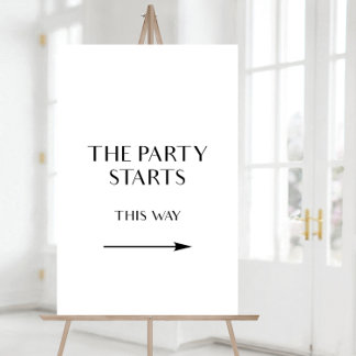 This way to the party sign, Direction Arrow Sign