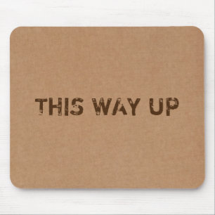 This Way Up Cardboard Box Texture Mouse Pad