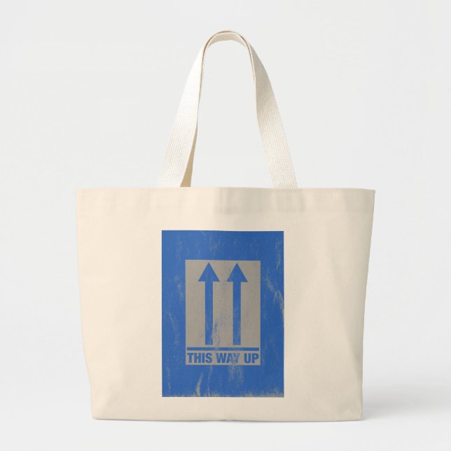 'This way up' message Large Tote Bag (Front)