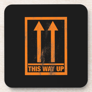 This way up sign coaster