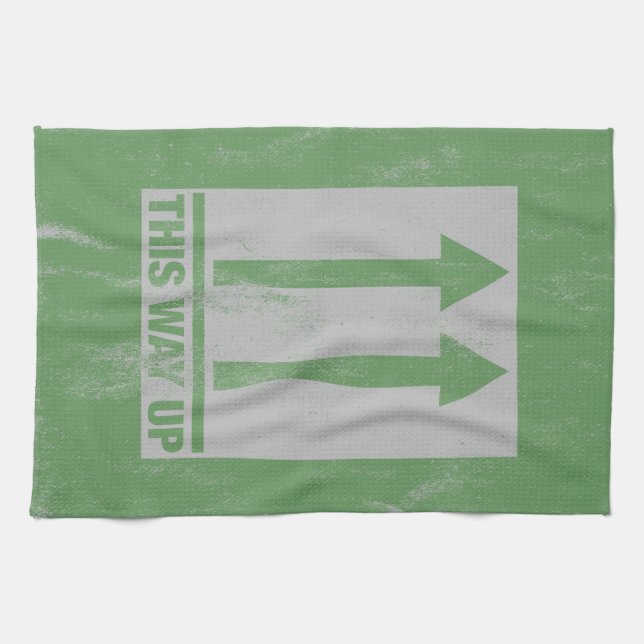 This way up sign kitchen towel (Horizontal)