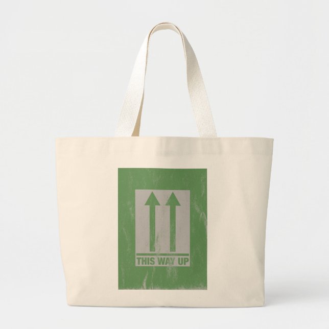 This way up sign large tote bag (Front)