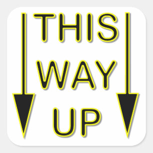 This Way Up Square Sticker