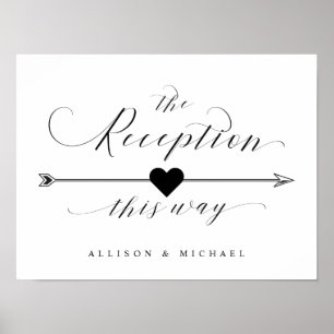 This Way Wedding Reception Script Arrow Sign