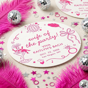 This Wife Is A Showgirl Bachelorette Party Favor Round Paper Coaster