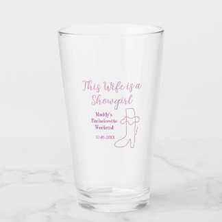 this wife is a showgirl bachelorette party purple  glass