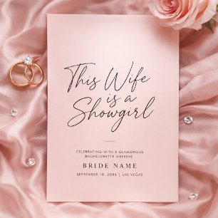 This Wife Is a Showgirl Glam Bachelorette Invitation