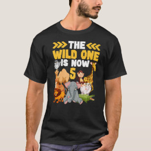 This Wild One Is Now 5 Zoo Safari 5th Birthday Pa T-Shirt