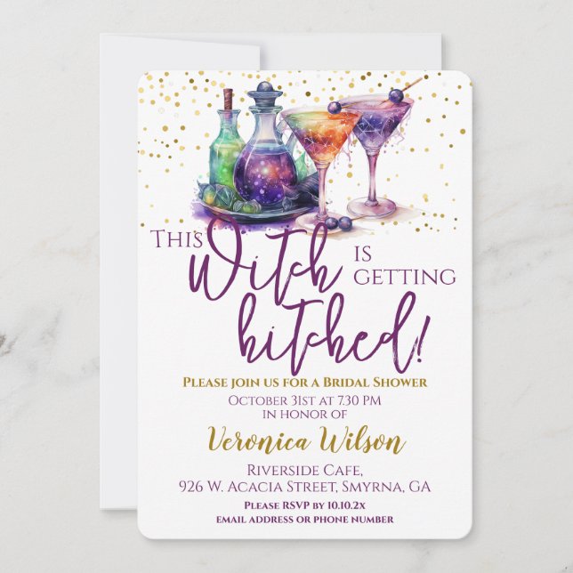 This Witch Is Getting Hitched Bridal Shower Invitation (Front)