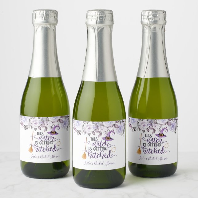 This Witch is Getting Hitched Mini Sparkling Wine  Label (Bottles)