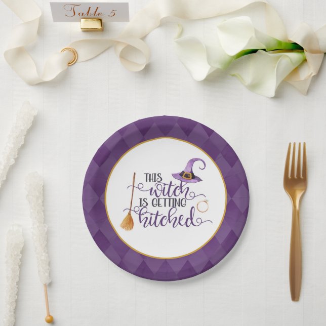 This Witch is Getting Hitched Paper Plate (Wedding)