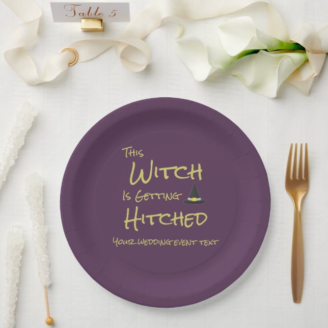 This Witch Is Getting Hitched Paper Plate (Wedding)