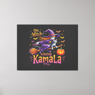 This Witch is Voting Kamala Cat Lady Harris Canvas Print