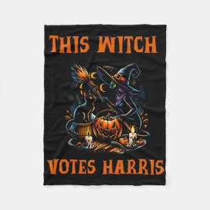 This Witch Votes Kamala Harris Halloween Spooky Fleece Blanket