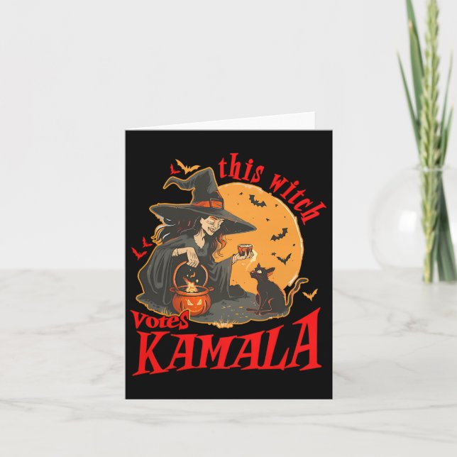 This Witch Votes Kamala Witchy Halloween Feminist  Card (Front)