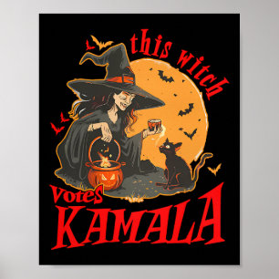 This Witch Votes Kamala Witchy Halloween Feminist Poster