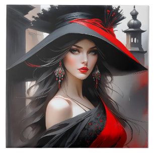 This woman has a fantastic face. She is caucasian Tile