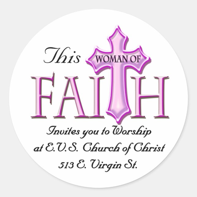 This Woman of Faith Classic Round Sticker (Front)