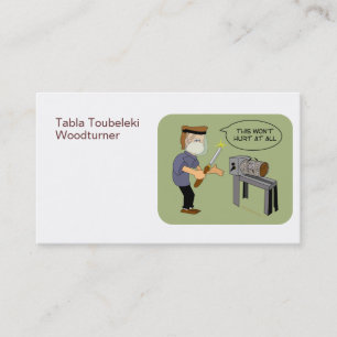This Won't Hurt Funny Woodturning Cartoon Business Card