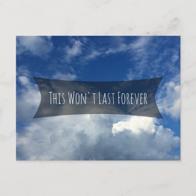 "This Won't Last Forever" Clouds Social Distancing Postcard (Front)