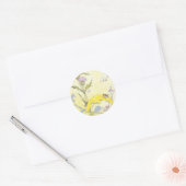 Thistle and Bee on Goldenrod Classic Round Sticker (Envelope)