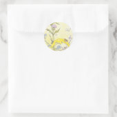 Thistle and Bee on Goldenrod Classic Round Sticker (Bag)