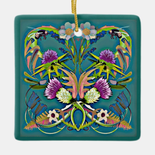 Thistle and bee ornament (Front)