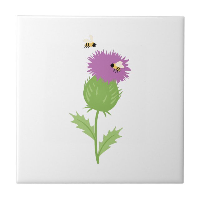 Thistle Bees Tile (Front)