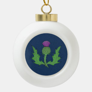 Thistle Ceramic Ball Christmas Ornament