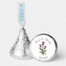 Thistle Floral Scottish Watercolor Wedding Party