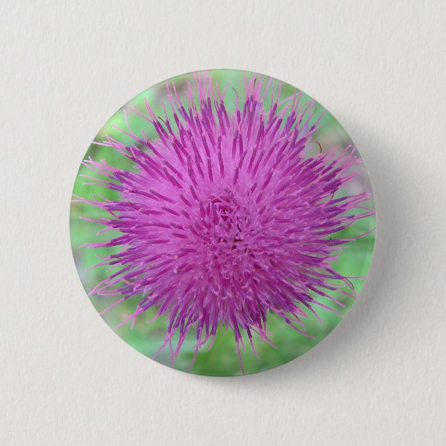 Thistle Flower 2 Inch Round Button (Front)