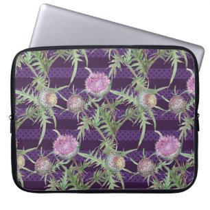 Thistle flowers laptop sleeve