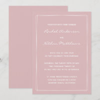 Thistle French Pink Modern Wedding Invitations