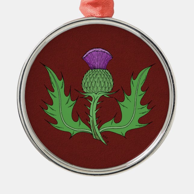 Thistle Metal Ornament (Front)