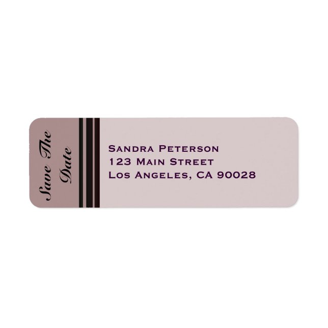 thistle plum striped Save the Date (Front)