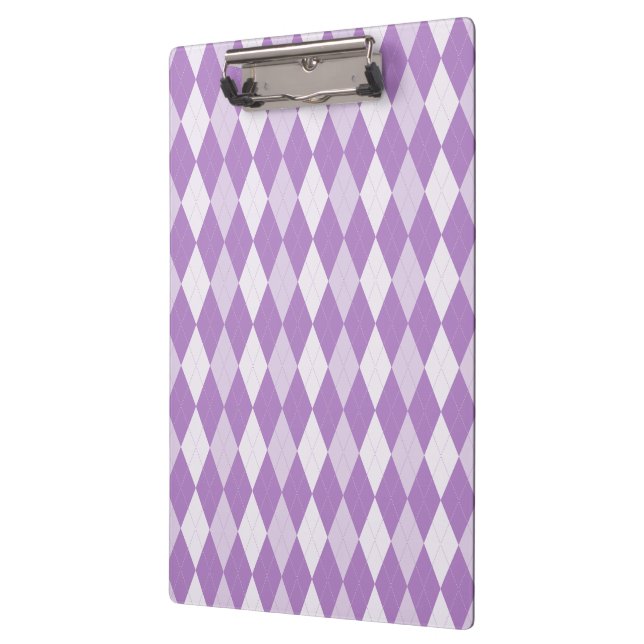 Thistle Purple Argyle Pale Violet Small Diamond Clipboard (Left)