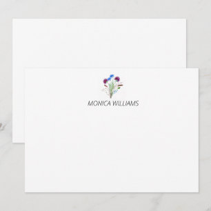 Thistle Purple Floral Personal Card