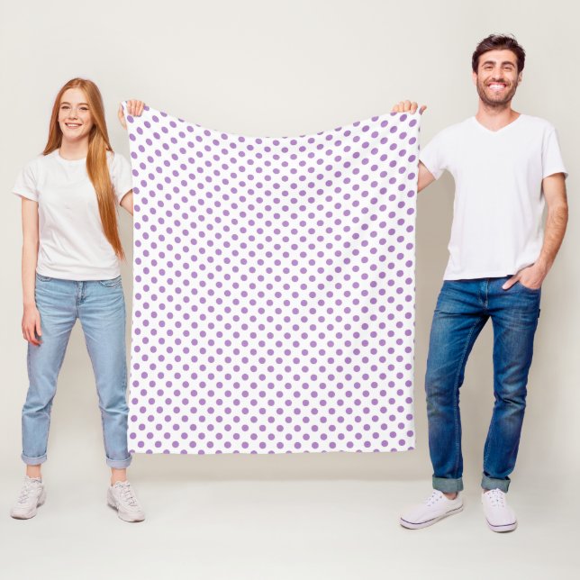 Thistle Purple Polka Dots Circles Fleece Blanket (In Situ)